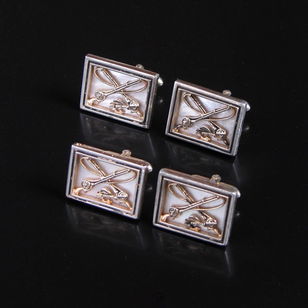 Vtg Swank Fly Fishing Cufflinks Gold Tone
